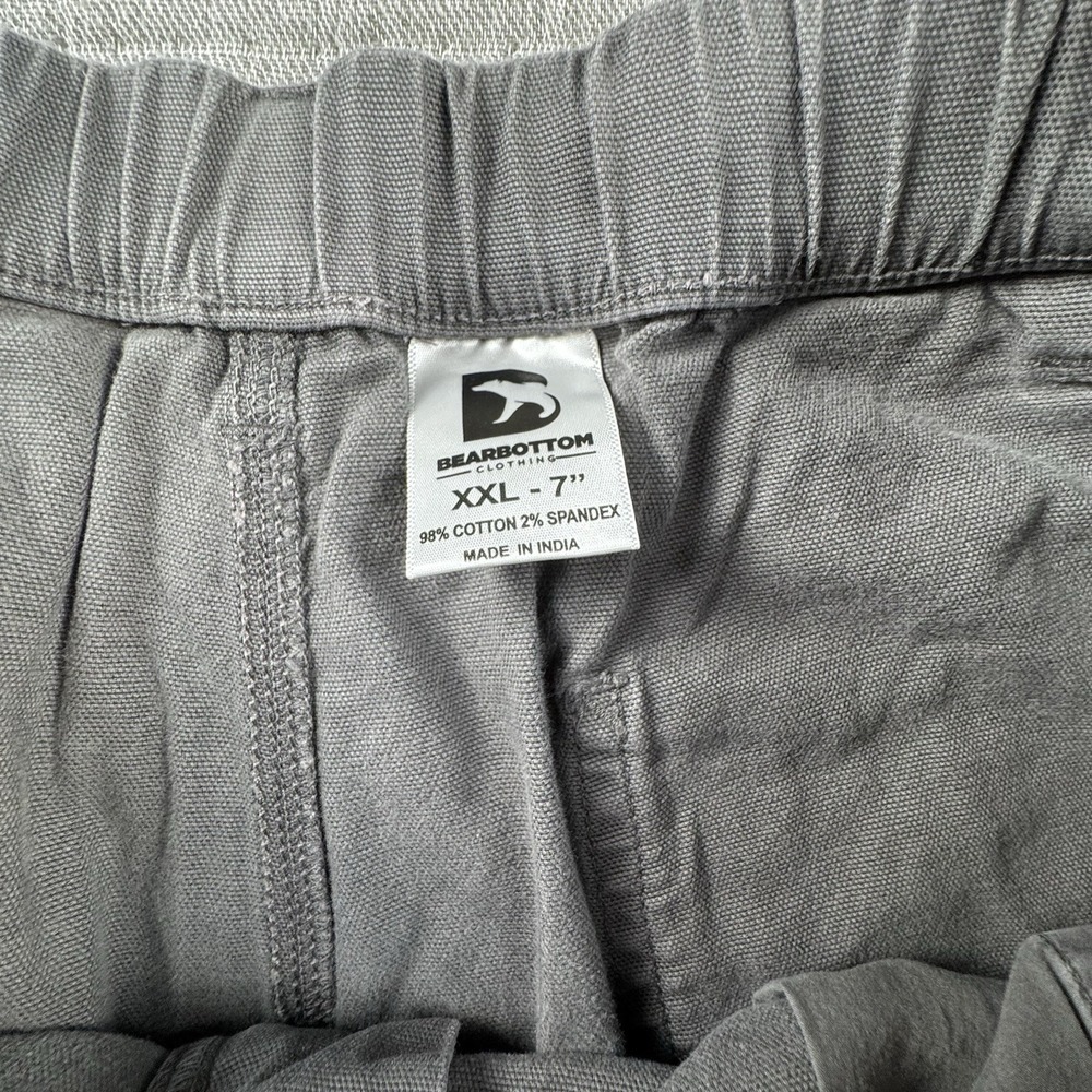 Bearbottom Stretchy Canvas Short Men XXL Gray 7" Pockets Cotton Performance Hike - Picture 6 of 7